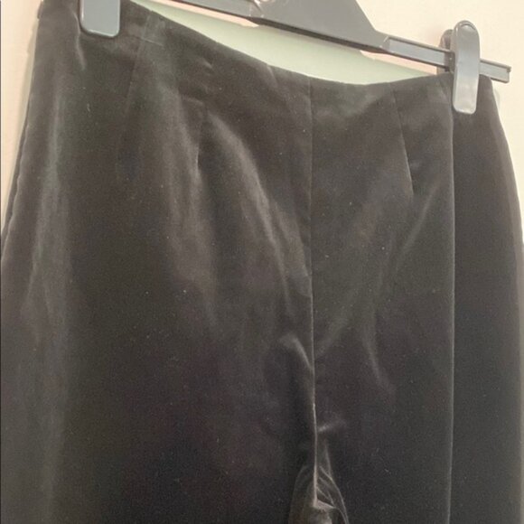 Piazza Sempione Black Velour Pants High Rise Straight Leg size large - Picture 7 of 11